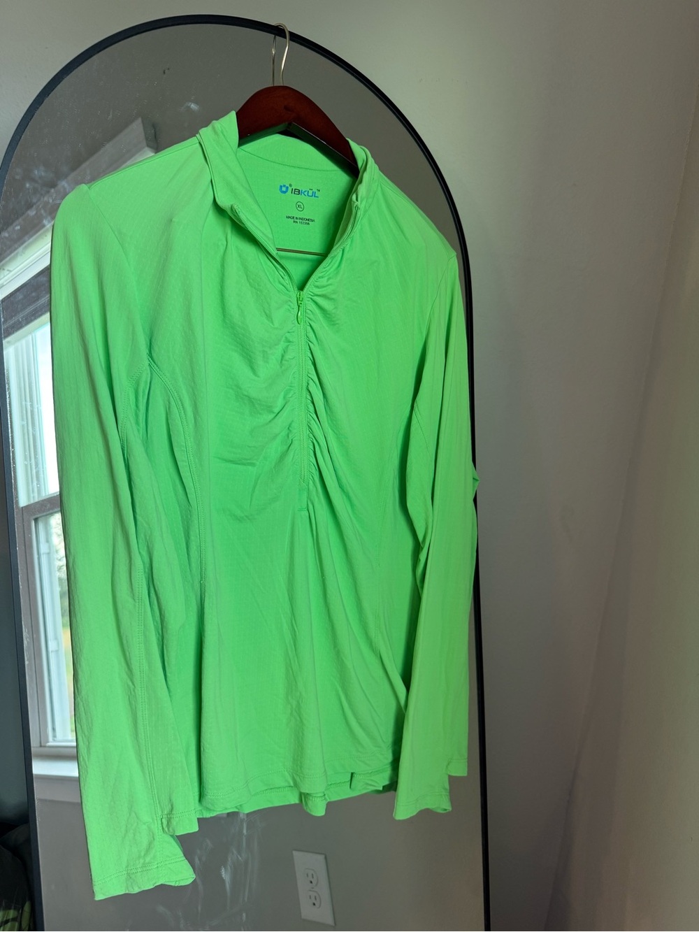 IBKUL Solid Mock Neck Top Long Sleeve Women Golf Shirt Zip UPF